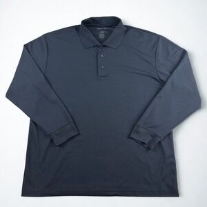 Propper Uniform Polo Shirt Mens L Black Long Sleeve Pen Pocket Utility Outdoors